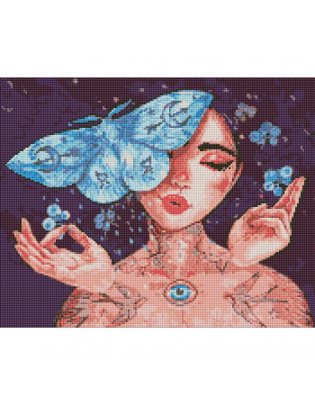 Алмазная мозаика 'Прикосновение бабочки' ©lesya_nedzelska_art Идейка AMO7451 40х50 см