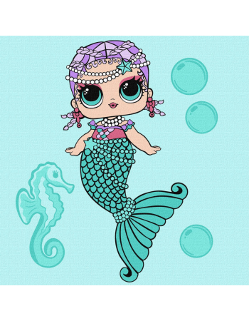 Картина по номерам 'L.O.L. Surprise! Mermaids Merbaby' KHO6262, 40х40 см