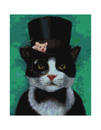 Алмазная мозаика 'Котик джентльмен' ©Lucia Heffernan DBS1207, 40x50 см
