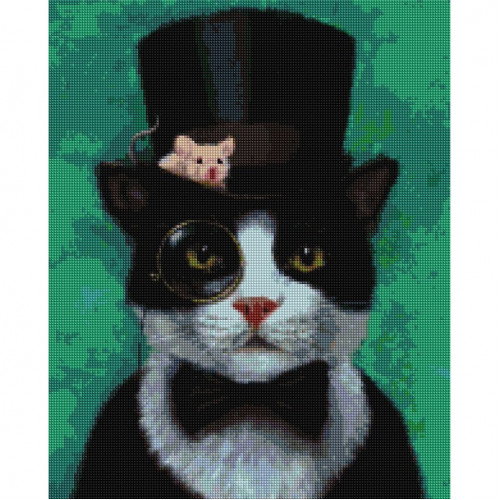Алмазная мозаика 'Котик джентльмен' ©Lucia Heffernan DBS1207, 40x50 см