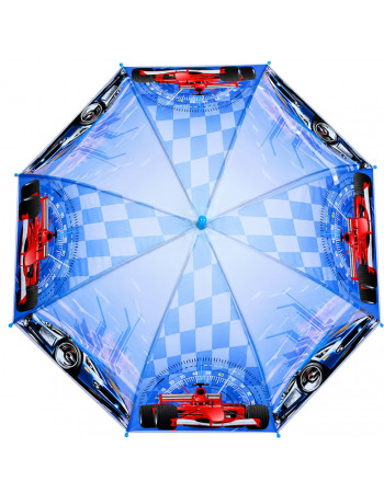 Детский зонтик 'Гонки' MK 5798(Light-Blue-1) трость 60,5 см, диаметр 83 см