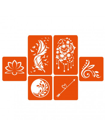 Набор хны с трафаретами для био-тату №3 henna-set-03
