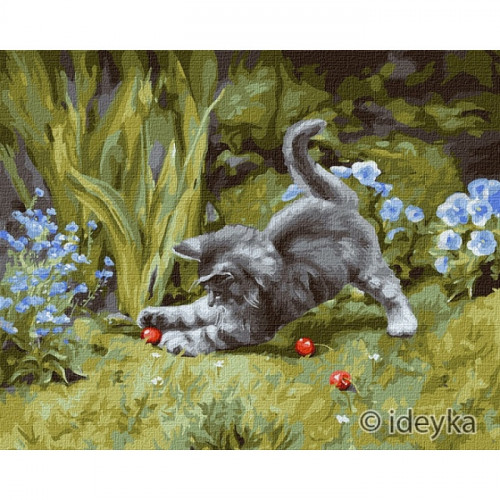 Картина по номерам 'Игривый котенок' Идейка KHO4251 40х50 см