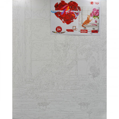 Картина по номерам 'Кот с цветами' Danko Toys KpNe-40х50-02-08 40x50 см