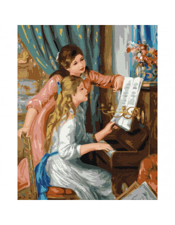 Картина по номерам 'Две девушки за фортепиано' ©Pierre-Auguste Renoir Идейка KHO2664 40х50 см