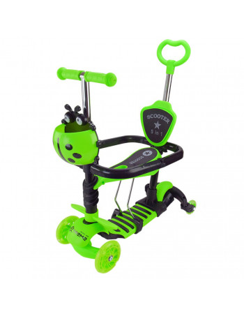 Самокат детский 3-х колесный Scooter Children's SC2501(Green) 3в1 светящиеся колеса, зеленый