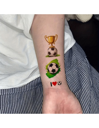 Набор детских временных тату 'Футбол №1' football-tattoo-mini-set- 10 штук по 12*7 см
