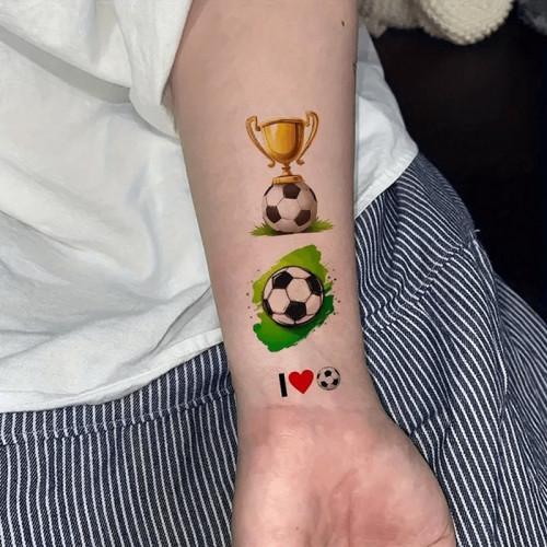 Набор детских временных тату 'Футбол №1' football-tattoo-mini-set- 10 штук по 12*7 см