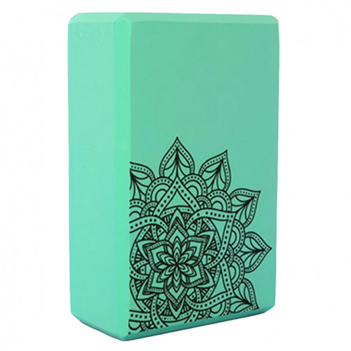 Блок для йоги и растяжки MS 0858-5 с рисунком Бирюзовый