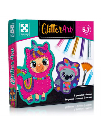 Набор для творчества 'Glitter Art Блестящие зверята' VT4501-11, 5 флаконов с глиттерами