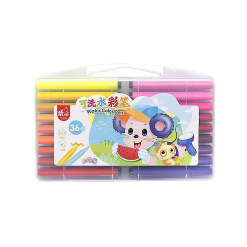 Набор фломастеров 'Water color pen' 36 цветов 204-36 в пластиковом боксе Синий