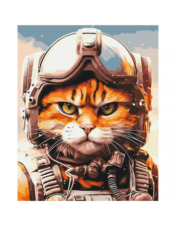Картина по номерам 'Котик главный пилот' © Марианна Пащук Brushme BS53804 40x50 см