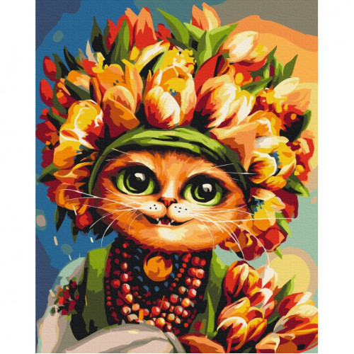 Картина по номерам 'Весенняя кошка' © Марианна Пащук Brushme BS53572 40х50 см