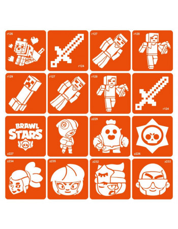 Набор трафаретов для био-тату 'Minecraft_Brawl-Stars' Minecraft_Brawl-Stars_16