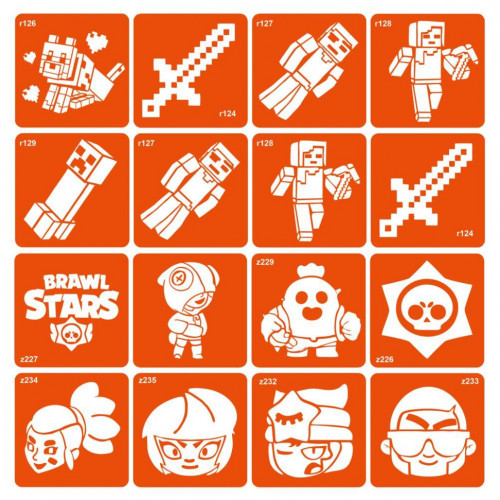 Набор трафаретов для био-тату 'Minecraft_Brawl-Stars' Minecraft_Brawl-Stars_16