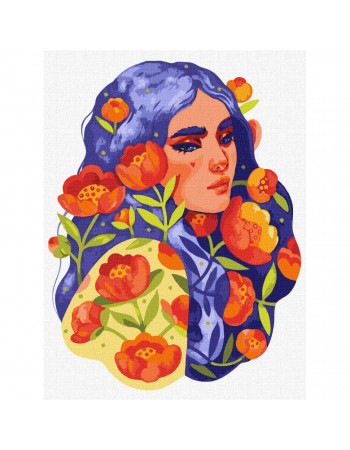 Картина по номерам 'Синеглазая весна' ©lesya_nedzelska_art Идейка KHO2661 30х40 см