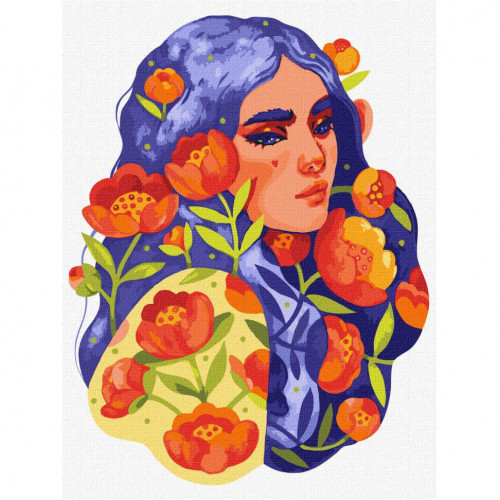 Картина по номерам 'Синеглазая весна' ©lesya_nedzelska_art Идейка KHO2661 30х40 см