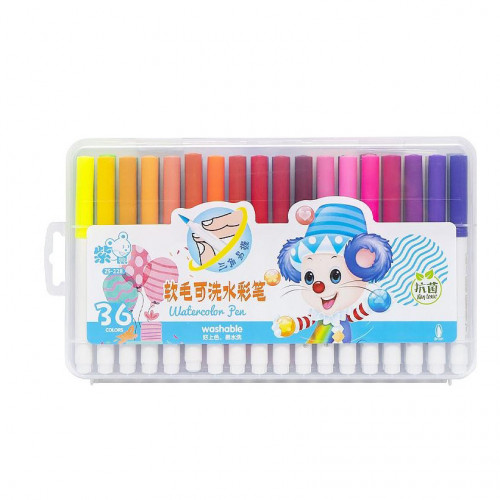 Фломастер - кисточка 'Water color pen' 36 цветов 228-36 в пластиковом боксе Синий
