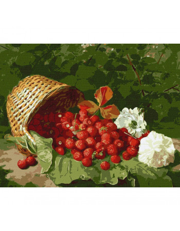 Картина по номерам 'Корзина с клубникой' ©William Hammer Идейка KHO5662 40х50 см