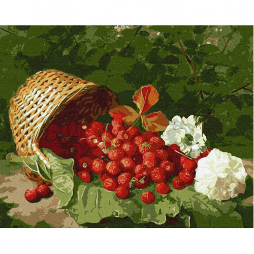 Картина по номерам 'Корзина с клубникой' ©William Hammer Идейка KHO5662 40х50 см