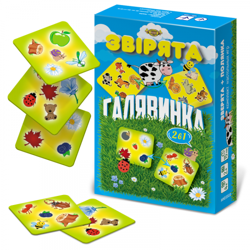 Детская настольная игра 'Зверята+Полянка' MKE0503 от 4-х лет