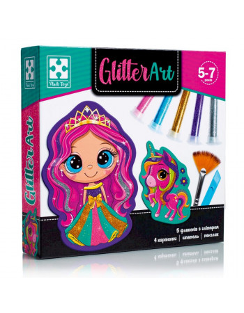 Набор для творчества 'Glitter Art Сказочные принцессы' VT4501-10, 5 флаконов с глиттерами