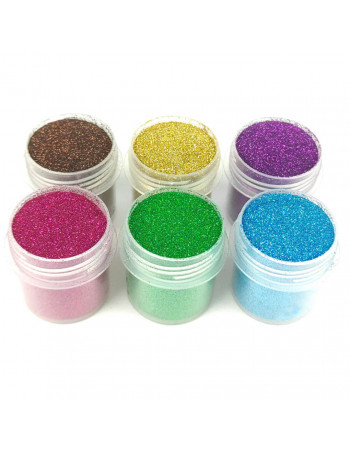 Набор глиттера для био-тату «№1 Большой» glitter-set-big-6x-2, 6 цветов по 12 мл