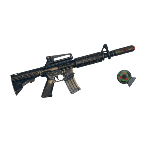 Игрушечный автомат с мягкими пулями M16 PF Golden Gun 910GG Золотой