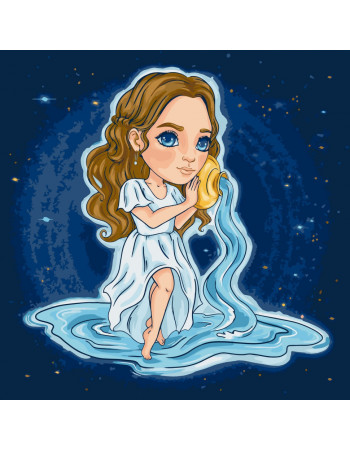 Картина по номерам 'Знаки зодиака. Водолей' ©VIKTORIA.GRO.ART 10086-AC 40х40 см