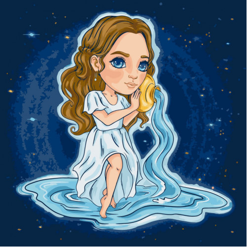 Картина по номерам 'Знаки зодиака. Водолей' ©VIKTORIA.GRO.ART 10086-AC 40х40 см