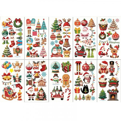 Набор детских временных тату 'Рождество и Новый год №4' christmas-tatoo-set-10-4
