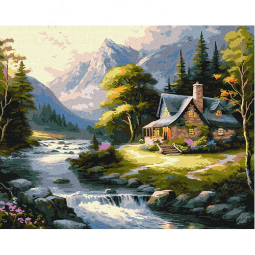 Картина по номерам 'Домик в горах' ©art_selena_ua KHO6329 40х50 см Идейка