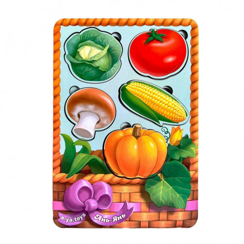 Настольная развивающая игра 'Корзина с овощами-2' Ubumblebees (ПСФ043) PSF043 сортер-вкладыш