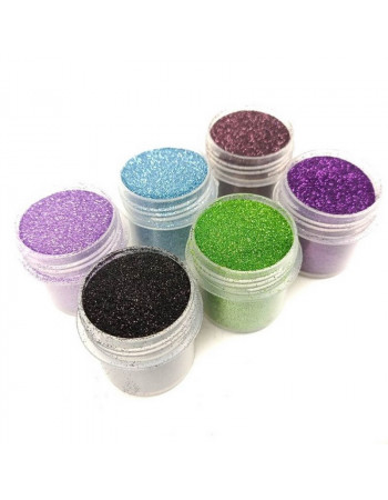 Набор глиттера для био-тату 'Большой № 4' glitter-set-big-6x-4, 6 штук по 12 мл