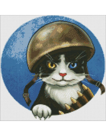 Алмазная мозаика 'Воинственный котик' ©art.irina.pass AMO7591 40х40 см Идейка