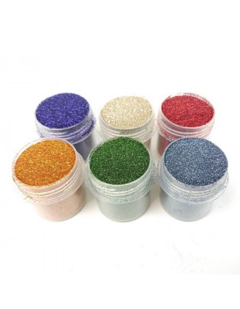 Набор глиттера для био-тату 'Большой № 5' glitter-set-big-6x-5, 6 штук по 12 мл