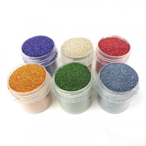 Набор глиттера для био-тату 'Большой № 5' glitter-set-big-6x-5, 6 штук по 12 мл