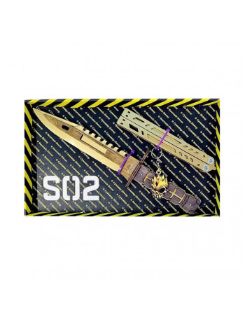 Набор ножей сувенирных деревянных SO-2 'БАБОЧКА LEGASY  M-9 BAYONET GOLD' SO2-2-B