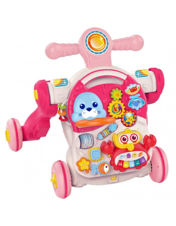 Детские ходунки-каталка 'Первые шаги 4 в 1' HUANGER HE0827(Pink) музыкальные