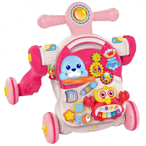 Детские ходунки-каталка 'Первые шаги 4 в 1' HUANGER HE0827(Pink) музыкальные