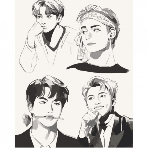 Картина по номерам 'BTS. Fan Art' Art Craft 10278-AC 40х50 см
