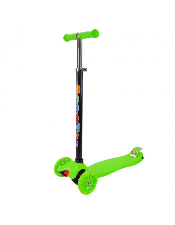 Самокат детский 3-х колесный Scooter Maxi SC2401(Green) светящиеся колеса, зеленый