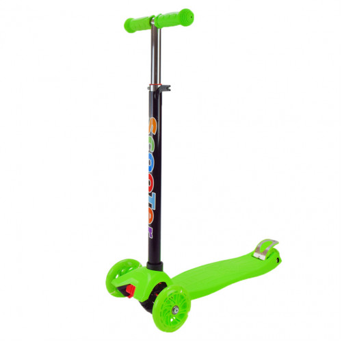 Самокат детский 3-х колесный Scooter Maxi SC2401(Green) светящиеся колеса, зеленый