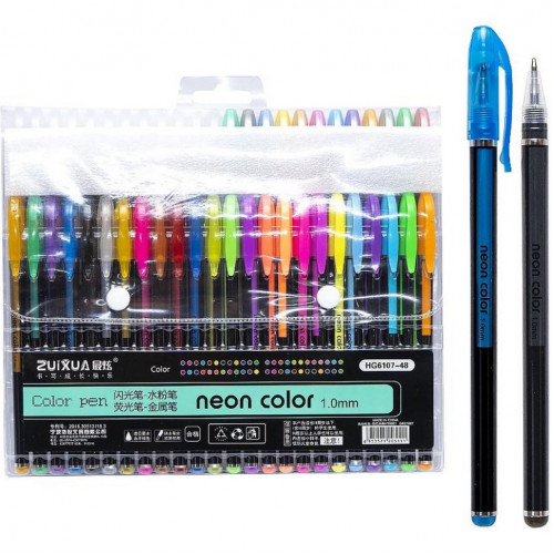 Набор гелевых ручек 'Neon color' HG6107-48, 48 цветов