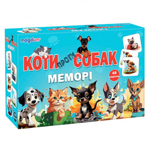 Настольная детская игра Мемори «Коты против собак» ME5032-24, 48 карточек