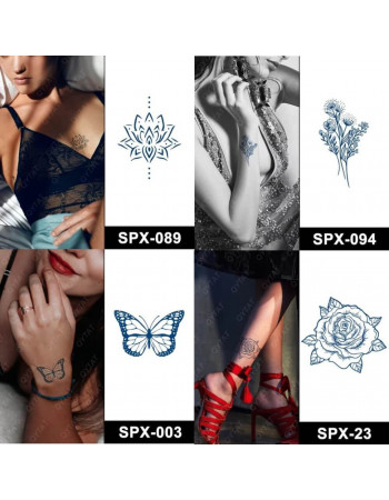 Набор из 4 долговременных тату «Красота природы» SPX-set-04, 5 х 5 см