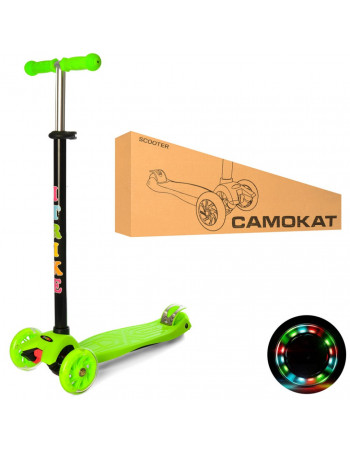 Детский самокат iTrike JR 3-003-G MAXI светящиеся колеса