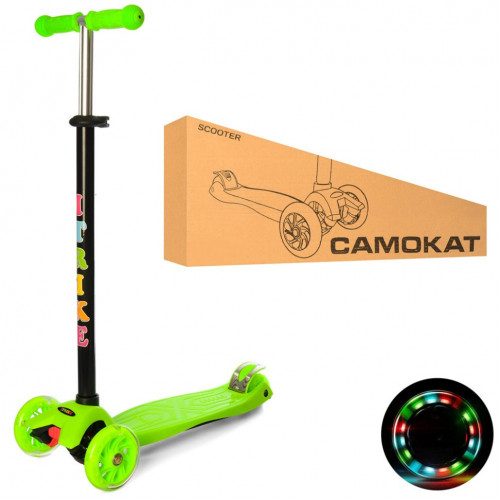 Детский самокат iTrike JR 3-003-G MAXI светящиеся колеса