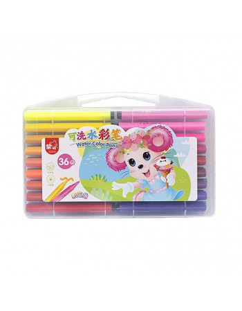 Набор фломастеров 'Water color pen' 36 цветов 204-36 в пластиковом боксе Розовый