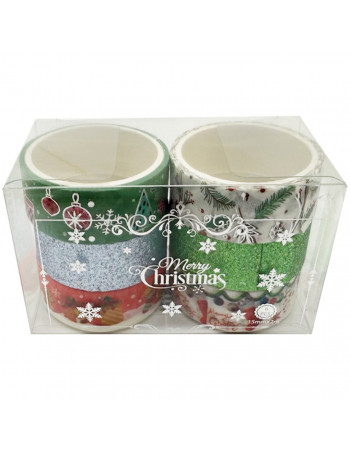 Набор декоративный скотч 'Merry Christmas' XM-JD2273-4, 1,5 см x 2 м